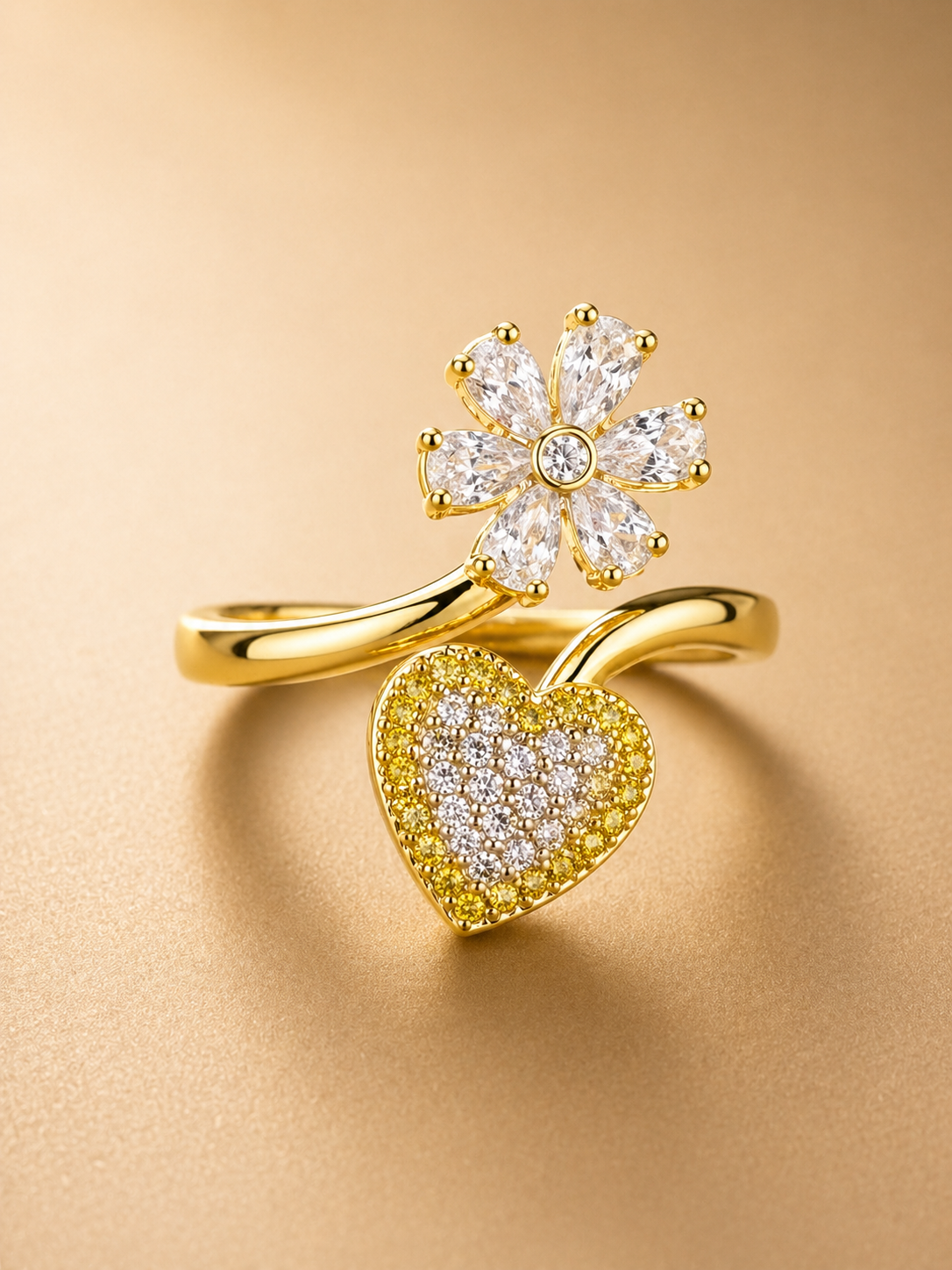Anillo Flor y Corazón